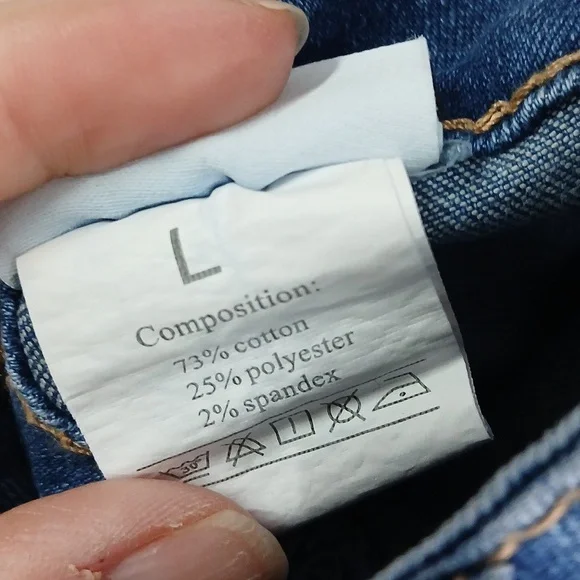 NWT Aotasely Blue Denim Mini Cargo Shorts Size L (12-14) - Picture 10 of 10